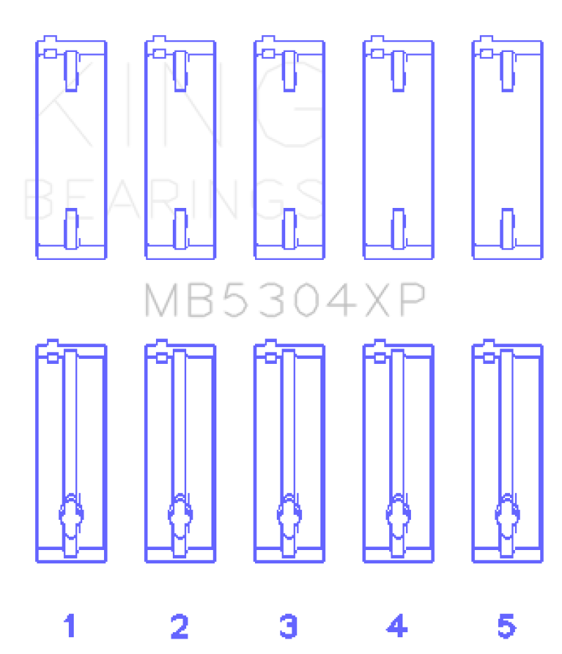 King Mazda B6/B6-T/ZM/B3/B5 Main Bearing Set - Size +0.25mm