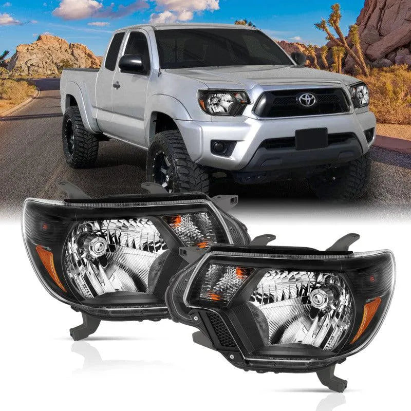 ANZO 2012-2015 Toyota Tacoma Crystal Headlights Black - Corvette Realm