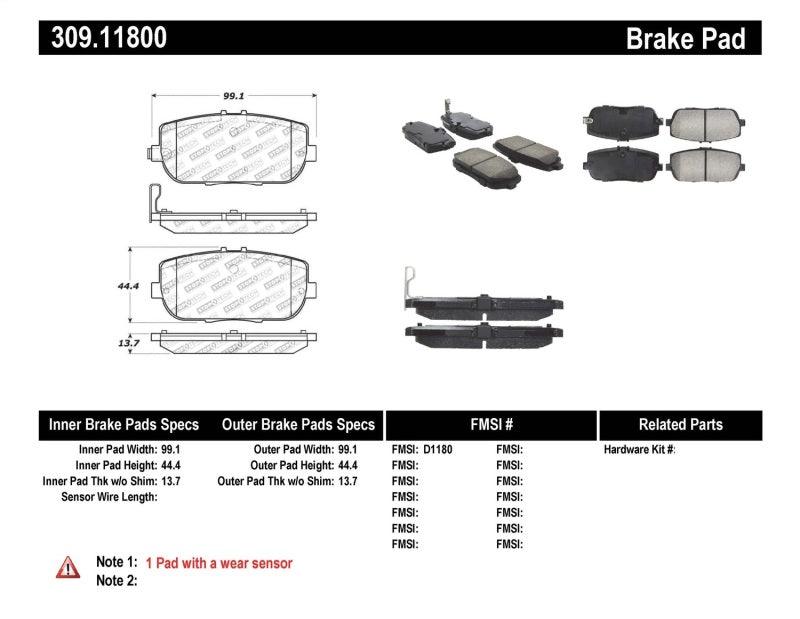 StopTech OE Fit Rear Sport Brake Pads - Corvette Realm