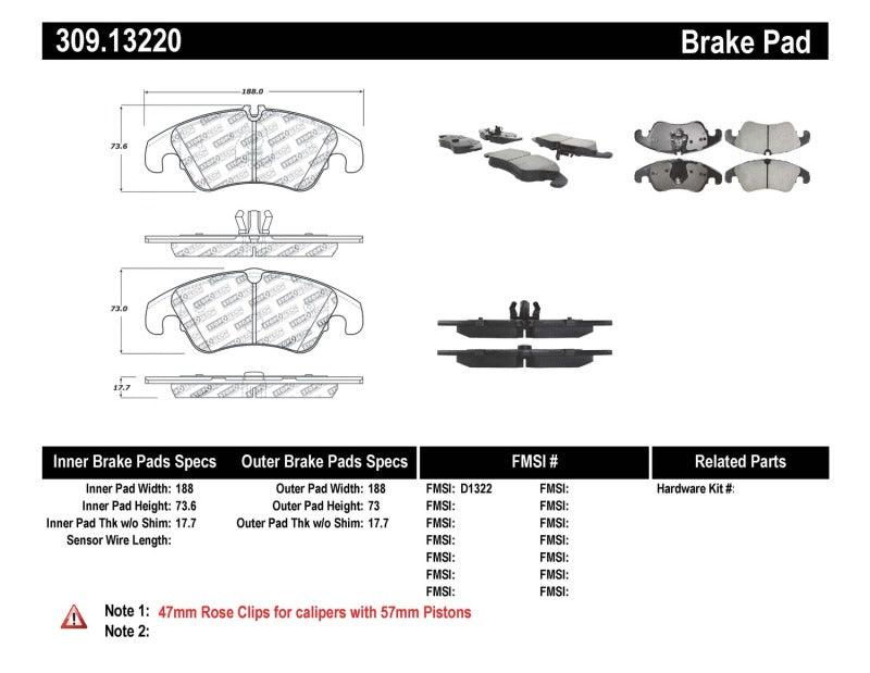 StopTech Performance 08-10 Audi A5 / 10 S4 / 09-10 Audi A4 (except Quattro) Front Brake Pads - Corvette Realm