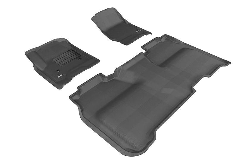 3D MAXpider 2014-2019 Chevrolet Silverado Crew Cab Kagu 1st & 2nd Row Floormats - Black - Corvette Realm