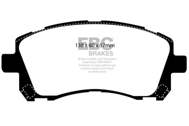 EBC 98-02 Subaru Forester 2.5 Yellowstuff Front Brake Pads - Corvette Realm