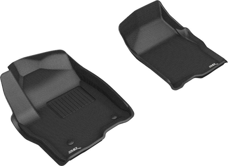 3D MAXpider 2019-2020 GMC/Chevrolet Sierra 1500/Silverado 1500 Kagu 1st Row Floormat - Black - Corvette Realm