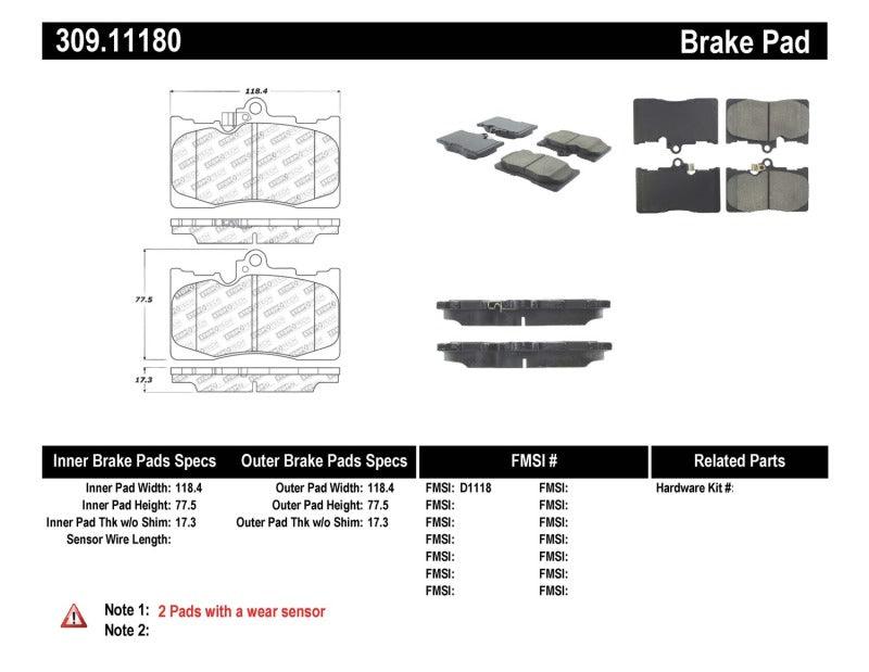 StopTech Performance 06 Lexus GS300/430 / 07-08 GS350 / 06-08 IS350 Front Brake Pads - Corvette Realm