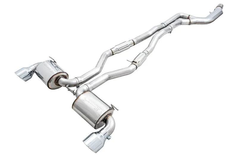 AWE 2020 Toyota Supra A90 Resonated Touring Edition Exhaust - 5in Chrome Silver Tips - Corvette Realm