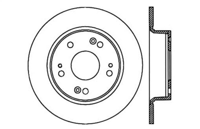 StopTech 09-10 Acura TSX / 08-10 Honda Accord Coupe/05-10 Sedan Left Rear Slotted & Drilled Rotor - Corvette Realm