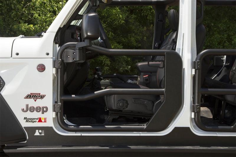 Rugged Ridge Fortis Front Tube Doors with Mirrors 18-23 Jeep Wrangler JL/JT - Corvette Realm