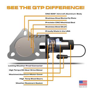 QTP Single 3in Electric Valve / Wiring / 1 Toggle Switch / 1 3in SS Exhaust Cutout
