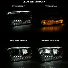 Load image into Gallery viewer, ANZO 2009-2018 Dodge Ram 1500 Led Projector Plank Style Switchback H.L Halo Chrome Amber (OE Style) - Corvette Realm