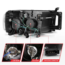 Load image into Gallery viewer, ANZO 2002-2005 Dodge Ram 1500 Projector Headlights w/ Halo Black Clear Amber - Corvette Realm