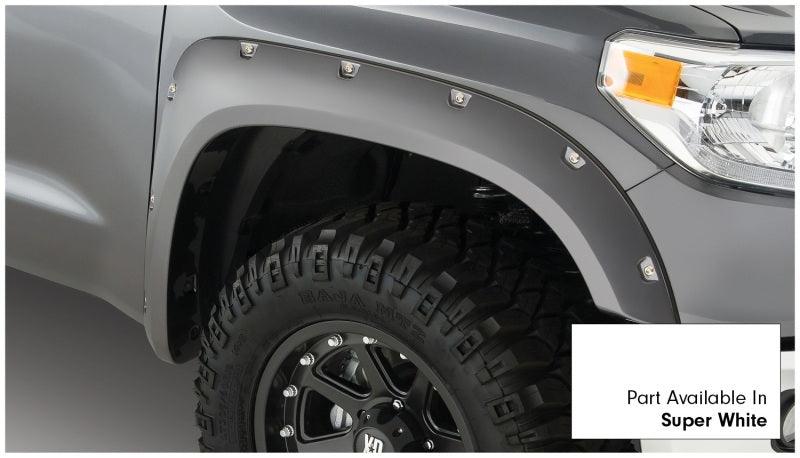 Bushwacker 16-18 Toyota Tundra Fleetside Pocket Style Flares 4pc 66.7/78.7/97.6in Bed - Super White - Corvette Realm