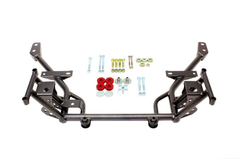 BMR 05-14 S197 Mustang K-Member w/ 1/2in Lowered Motor Mount and STD. Rack Mounts - Black Hammertone - Corvette Realm