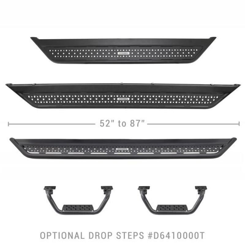 Go Rhino Dominator Extreme D6 SideSteps - Tex Blk - 4in Drop Down Steps (Pair) - Corvette Realm