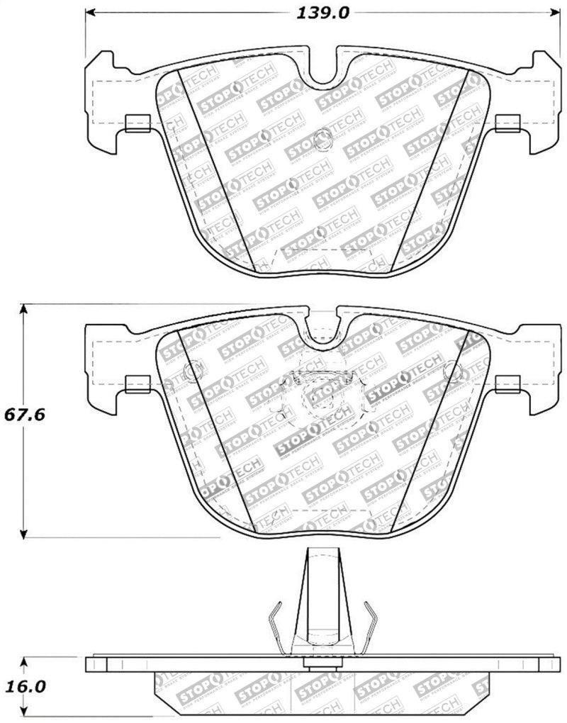 StopTech Street Touring 06-09 BMW M5 E60 / 07-09 M6 E63/E63 Rear Brake Pads - Corvette Realm