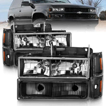 Load image into Gallery viewer, ANZO 88-98 Chevrolet C1500 Crystal Headlights Black - Corvette Realm