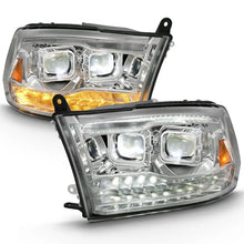 Load image into Gallery viewer, ANZO 2009-2018 Dodge Ram 1500 Led Projector Plank Style Switchback H.L Halo Chrome Amber (OE Style) - Corvette Realm