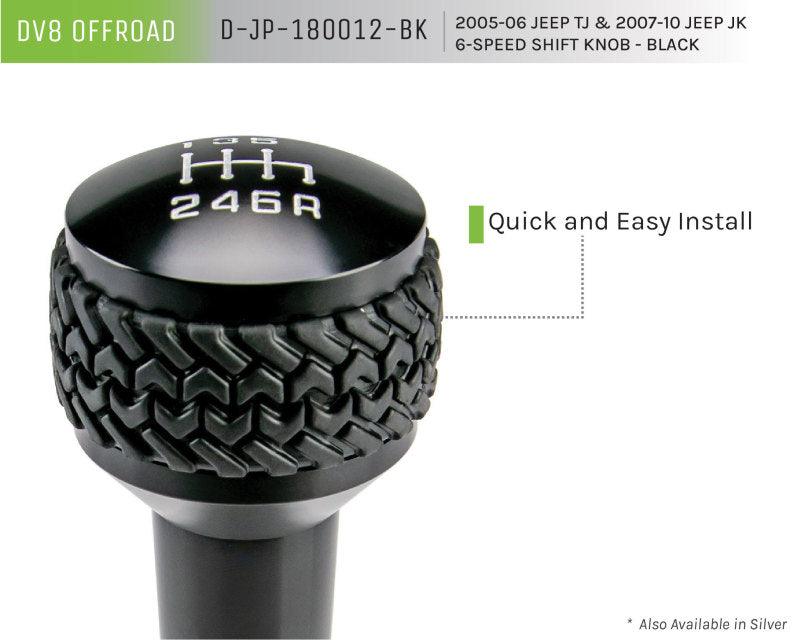 DV8 Offroad 2005-2010 Jeep TJ/JK 6-Speed Shift Knob Black Finish - Corvette Realm