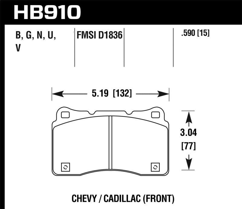 Hawk 15-16 Cadillac XTS / Chevrolet Corvette DTC-60 Front Brake Pads - Corvette Realm