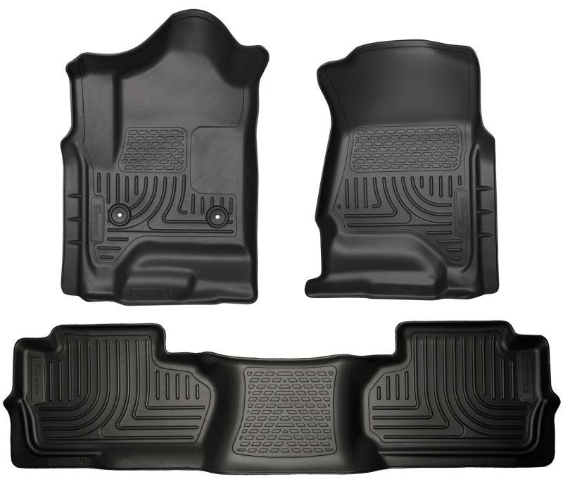 Husky Liners 14 Chevrolet Silverado/GMC Sierra Dbl Cab WeatherBeater Black Front&2nd Seat Floor Line - Corvette Realm