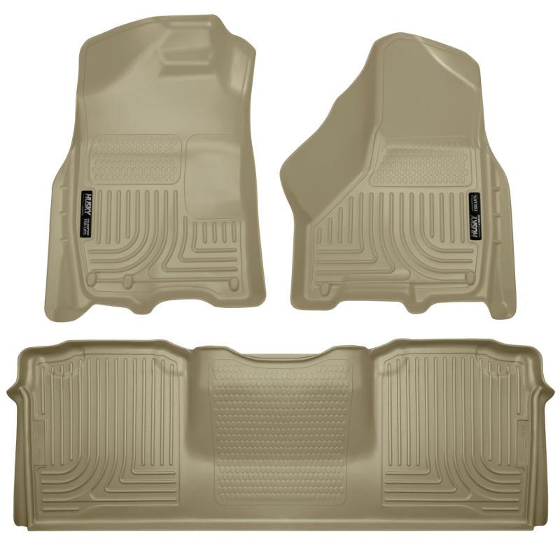 Husky Liners 10-12 Dodge Ram 2500/3500 Mega Cab WeatherBeater Combo Tan Floor Liners - Corvette Realm