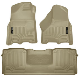 Husky Liners 10-12 Dodge Ram 2500/3500 Mega Cab WeatherBeater Combo Tan Floor Liners - Corvette Realm