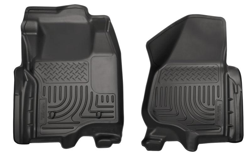 Husky Liners 11-12 Ford Super Duty Crew & Extended Cab WeatherBeater Front Row Black Floor Liners - Corvette Realm