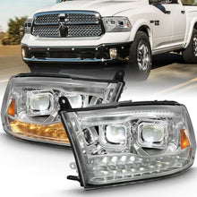 Load image into Gallery viewer, ANZO 2009-2018 Dodge Ram 1500 Led Projector Plank Style Switchback H.L Halo Chrome Amber (OE Style) - Corvette Realm