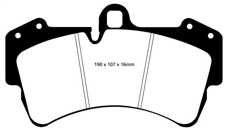 EBC 11-15 Audi Q7 3.0 Supercharged Yellowstuff Front Brake Pads - Corvette Realm