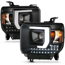 Load image into Gallery viewer, ANZO 2014-2015 Gmc Sierra 1500HD Projector Plank Style Headlight Black W/ Drl - Corvette Realm
