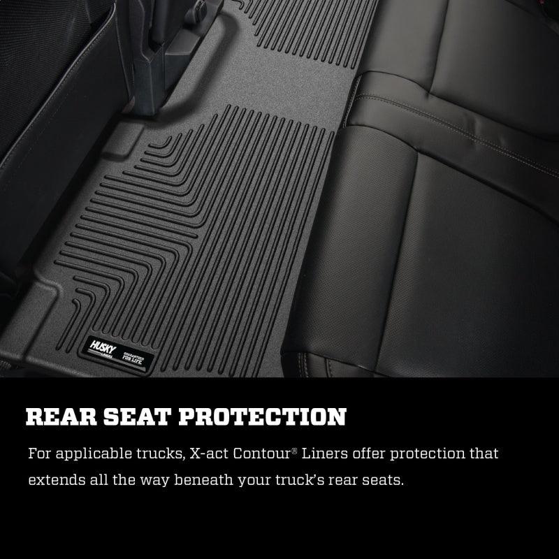 Husky Liners 11-12 Ford F250/350/450 Reg/Super/Crew Cab X-Act Contour Black Floor Liners (2nd Seat) - Corvette Realm