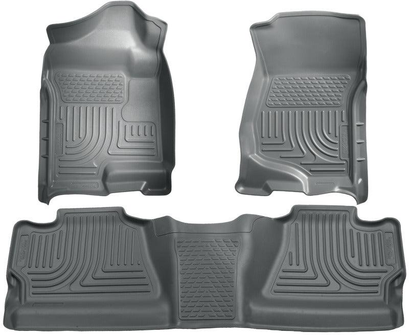 Husky Liners 07-12 Chevy Silverado/GMC Sierra Crew Cab WeatherBeater Combo Gray Floor Liners - Corvette Realm