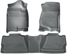 Load image into Gallery viewer, Husky Liners 07-12 Chevy Silverado/GMC Sierra Crew Cab WeatherBeater Combo Gray Floor Liners - Corvette Realm