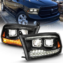 Load image into Gallery viewer, ANZO 2009-2018 Dodge Ram 1500 Led Projector Plank Style Switchback H.L Halo Black Amber (OE Style) - Corvette Realm