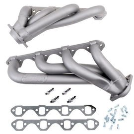 BBK 79-93 Mustang 351 Swap Shorty Unequal Length Exhaust Headers - 1-5/8 Titanium Ceramic - Corvette Realm
