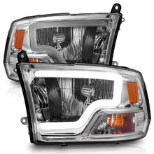 Load image into Gallery viewer, ANZO 2009-2018 Dodge Ram 1500/ 2500/ 3500 Crystal Headlights w/ Light Bar Chrome Housing - Corvette Realm