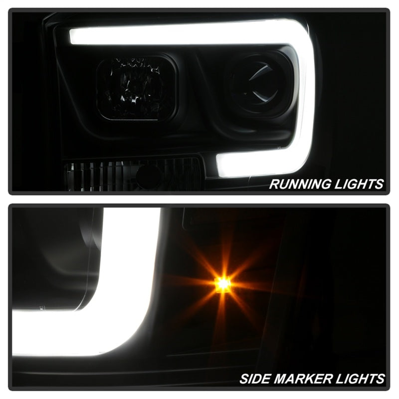 Spyder Dodge Ram 1500 06-08 V2 Projector Headlights - Light Bar DRL - Black (PRO-YD-DR06V2-LB-BK)