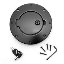 Load image into Gallery viewer, Rugged Ridge Locking Gas Cap Door Black Alum 97-06TJ - Corvette Realm