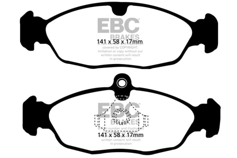 EBC 97-99 Aston Martin DB7 3.2 Supercharged Redstuff Rear Brake Pads - Corvette Realm