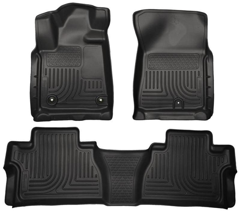 Husky Liners 2014 Toyota Tundra Double Cab Pickup WeatherBeater Black Front & 2nd Seat Floor Liners - Corvette Realm