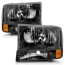 Load image into Gallery viewer, ANZO 2000-2004 Ford Excursion Crystal Headlights Black - Corvette Realm