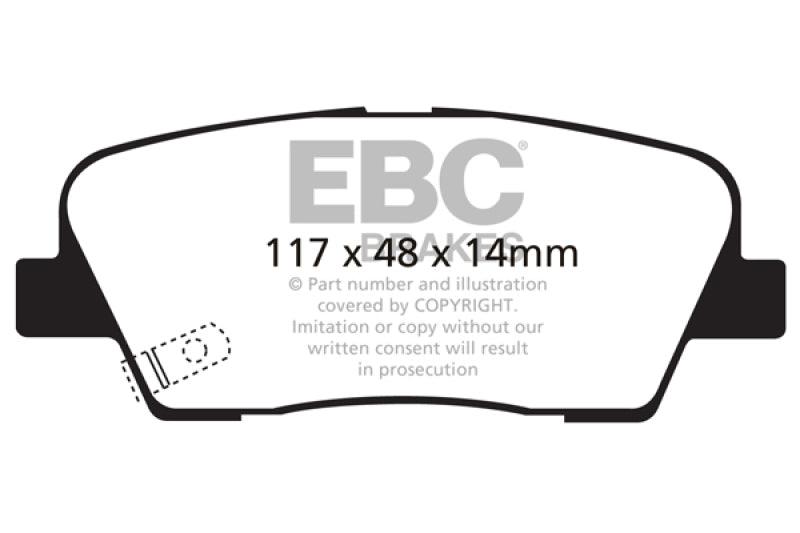 EBC 06-09 Hyundai Entourage 3.8 Yellowstuff Rear Brake Pads - Corvette Realm