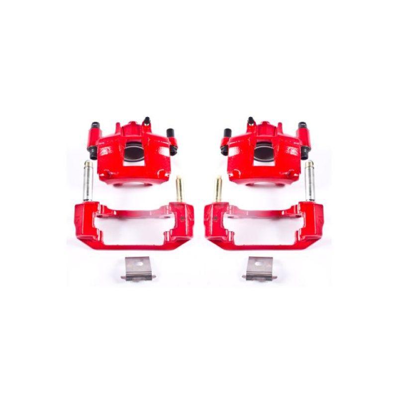 Power Stop 94-98 Ford Mustang Front Red Calipers w/Brackets - Pair - Corvette Realm