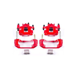Power Stop 94-98 Ford Mustang Front Red Calipers w/Brackets - Pair - Corvette Realm