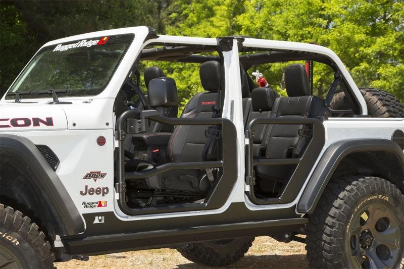 Rugged Ridge Fortis Front Tube Doors with Mirrors 18-23 Jeep Wrangler JL/JT - Corvette Realm