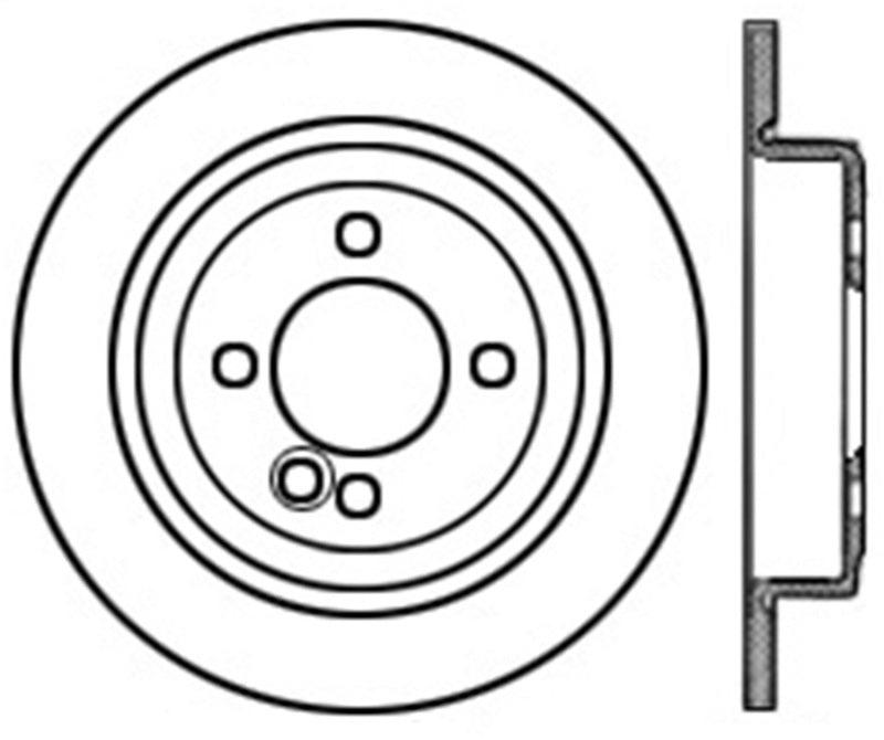 StopTech 07-09 Mini Coooper/Cooper S Slotted & Drilled Left Rear Rotor - Corvette Realm