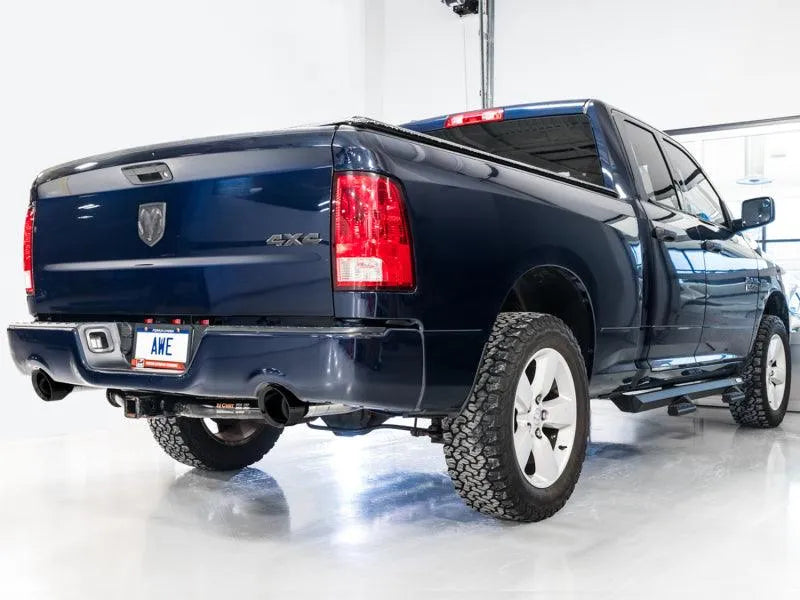 AWE Tuning 09-18 RAM 1500 5.7L (w/Cutouts) 0FG Dual Rear Exit Cat-Back Exhaust - Diamond Black Tips - Corvette Realm