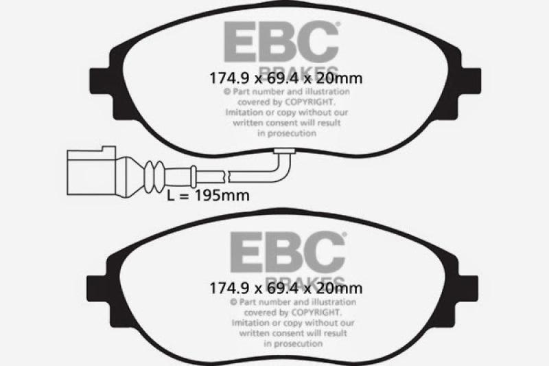 EBC 14-20 Audi S3 2.0 Turbo Redstuff Front Brake Pads - Corvette Realm