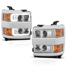 Load image into Gallery viewer, ANZO Projector Headlights 15-17 Chevrolet Silverado 2500HD / 3500HD Chrome w/ Chrome Rim - Corvette Realm