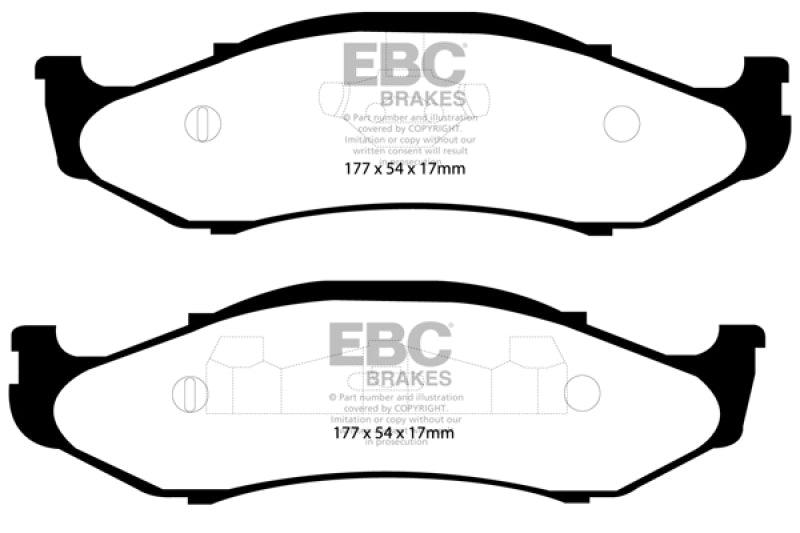 EBC 97-99 Jeep Cherokee 2.5 82mm High Rotors Yellowstuff Front Brake Pads - Corvette Realm