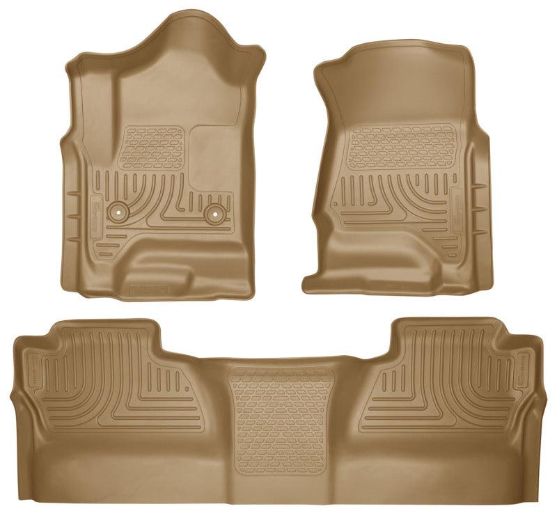 Husky Liners 14 Chevrolet Silverado/GMC Sierra WeatherBeater Tan Front & 2nd Seat Floor Liners - Corvette Realm